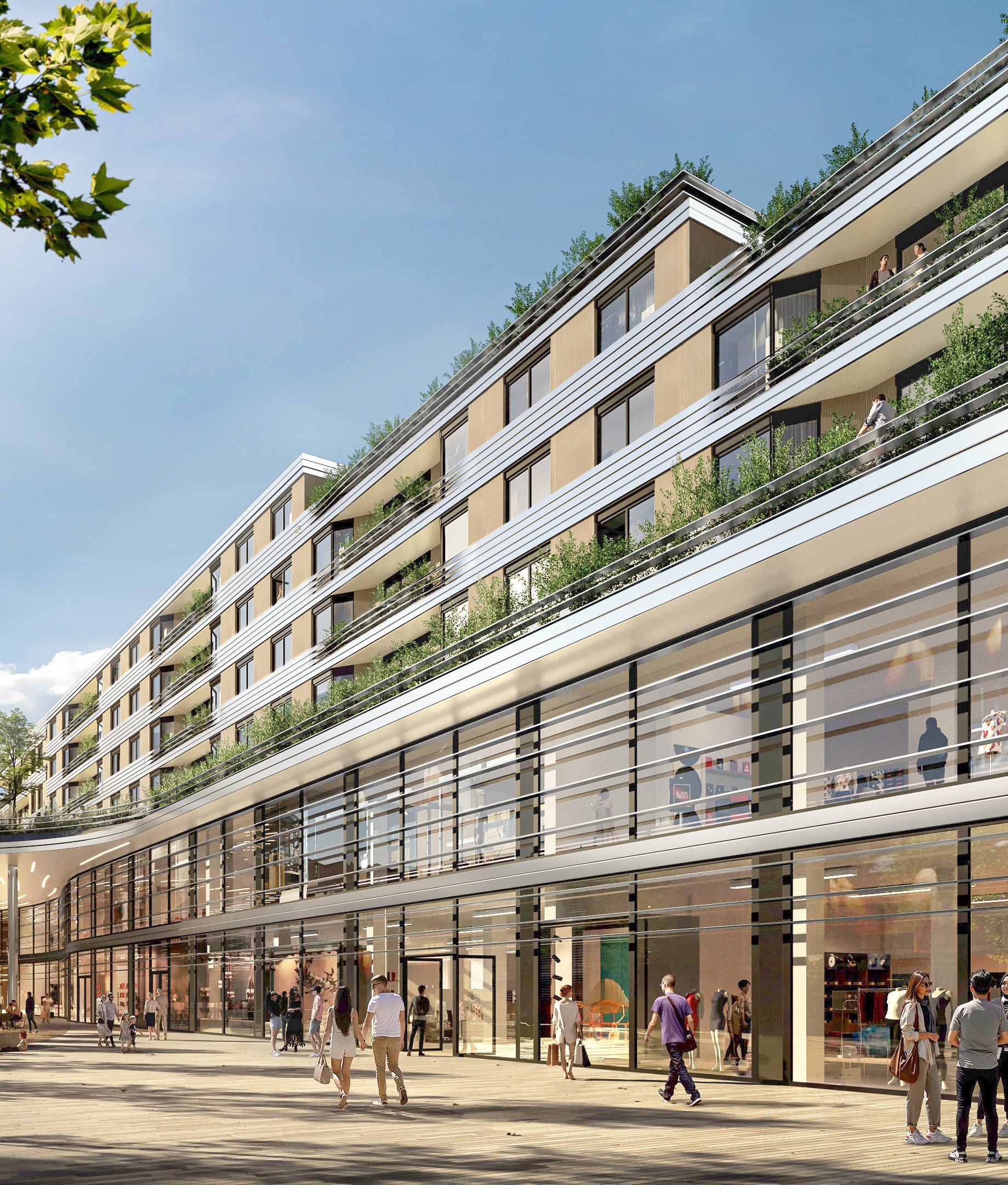 Front der neuen BRAWO Arkaden