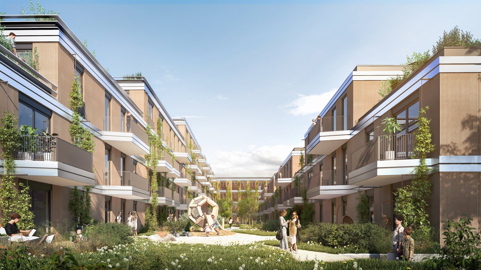 Bild des Innenhofs auf Dachebene